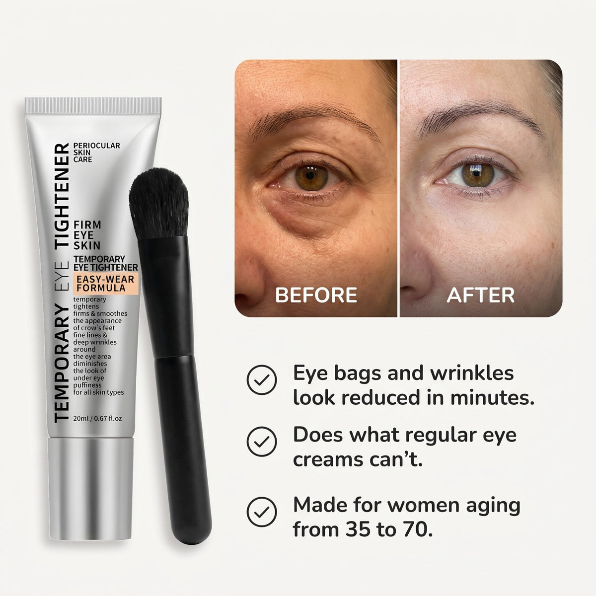 Reverse-Aging Temporary Eye Tightener: Younger Looking Eyes In 90 Seconds - Pluune