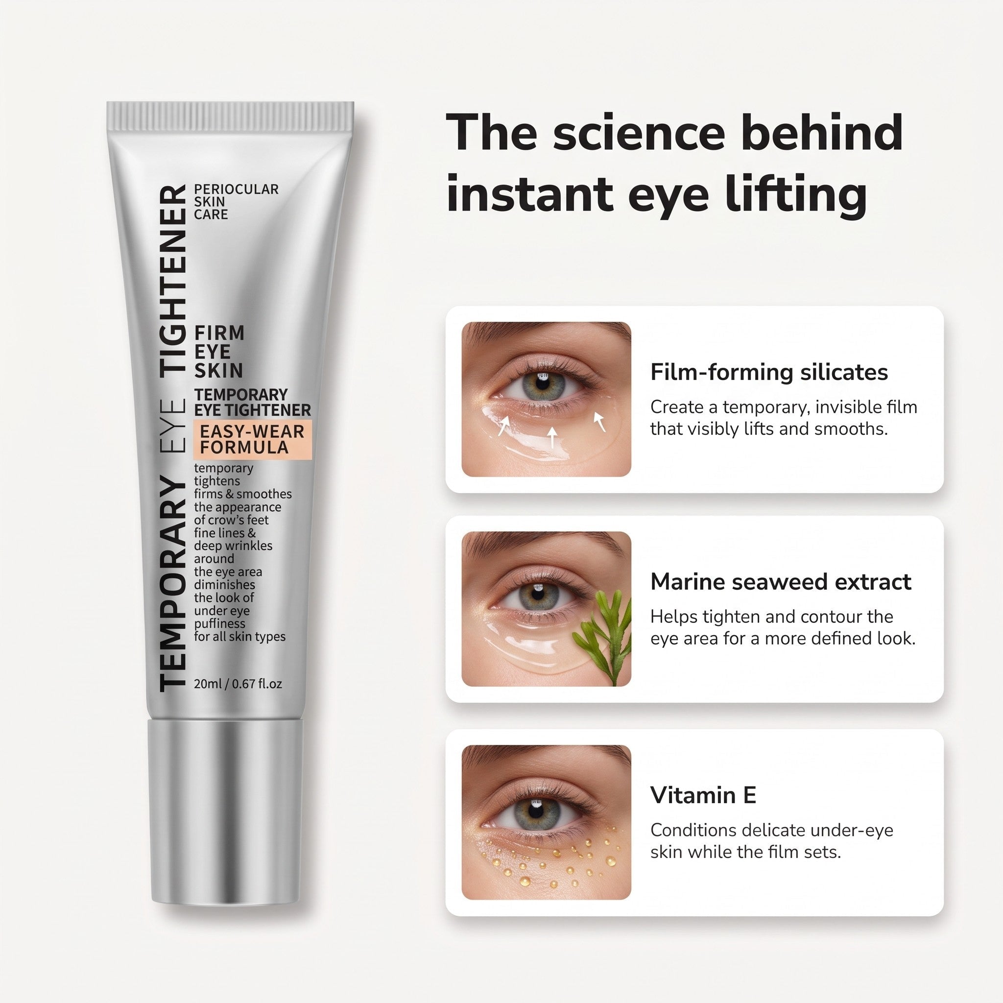 Reverse-Aging Temporary Eye Tightener: Younger Looking Eyes In 90 Seconds - Pluune