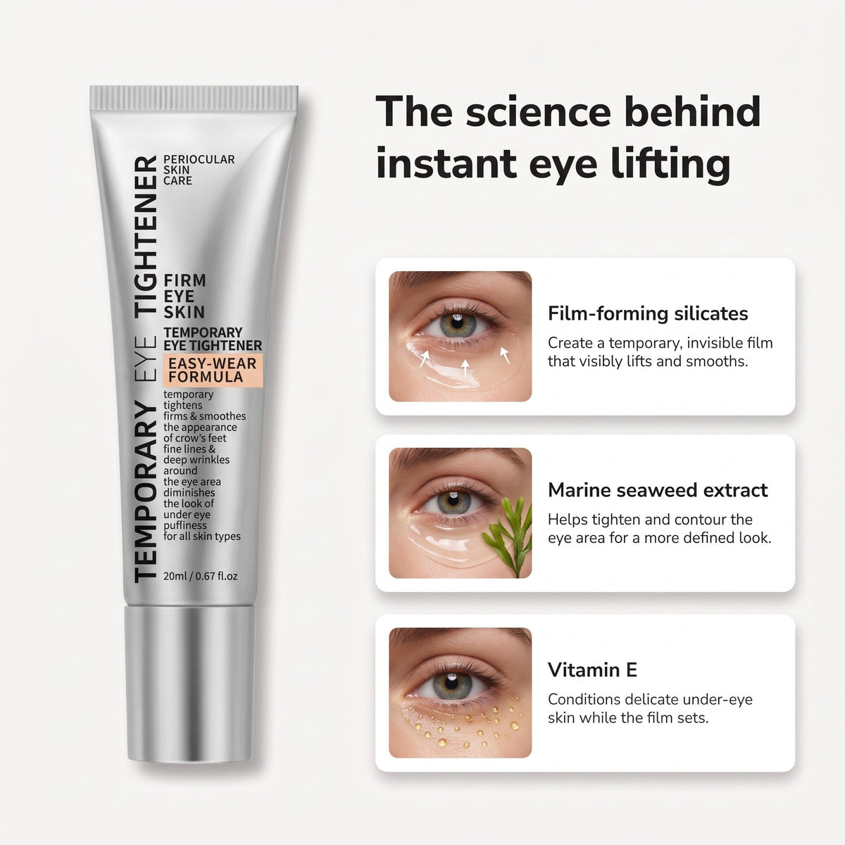 Reverse-Aging Temporary Eye Tightener: Younger Looking Eyes In 90 Seconds - Pluune